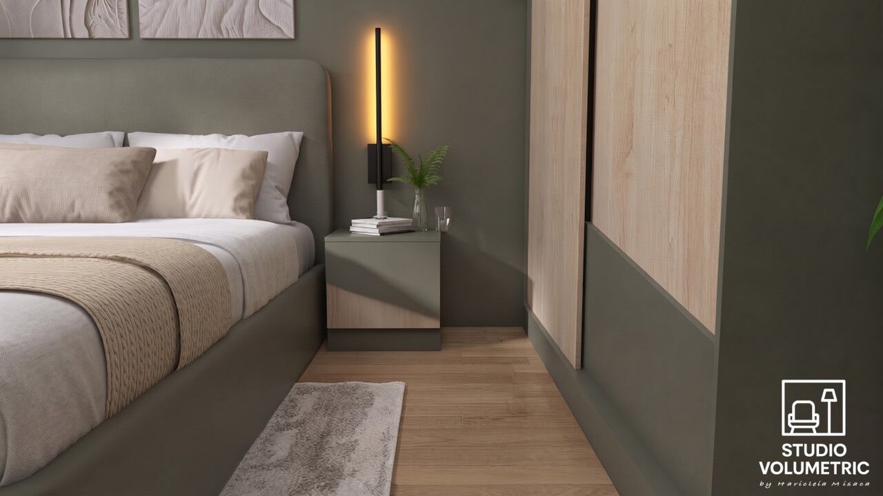 Proiect design interior Dormitor LINEA — prototip — Studio Volumetric București